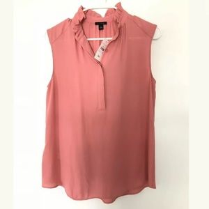 SOLD Ann Taylor Ruffle Collar Sleeveless Top